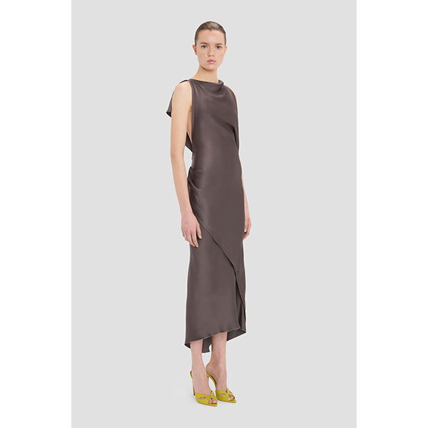 Kyra Sleeveless Draped Dress Ore