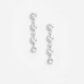 Crystal Heart Tiered Earrings