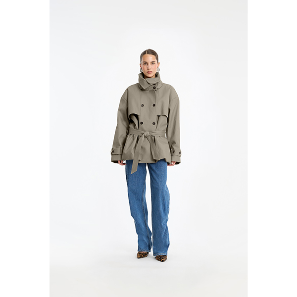 Short Trench Coat Aluminum