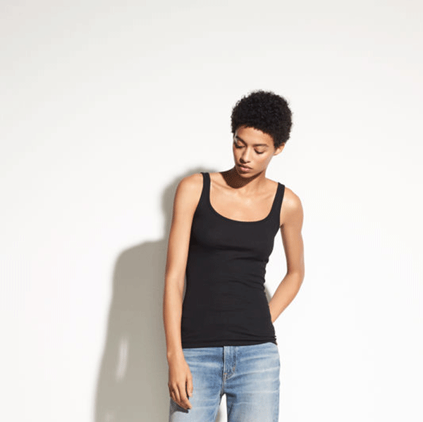 Scoop Neck Tank Black
