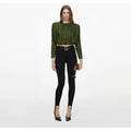 Olive jersey Gathered Top