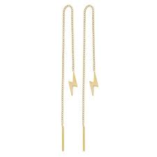 Lightning Chain Earrings Gold