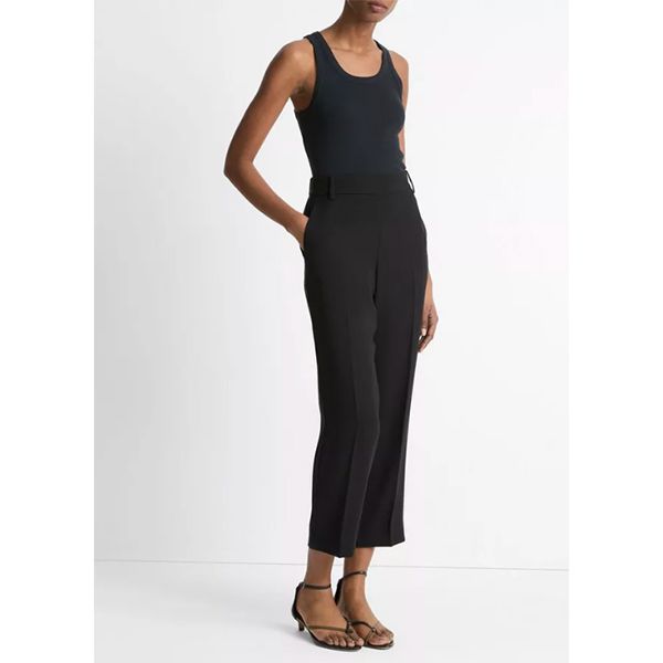 Mid Rise Tapered Pull on Pant black