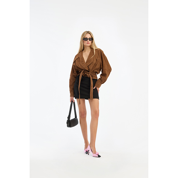 Suede Bomber Jacket Bison