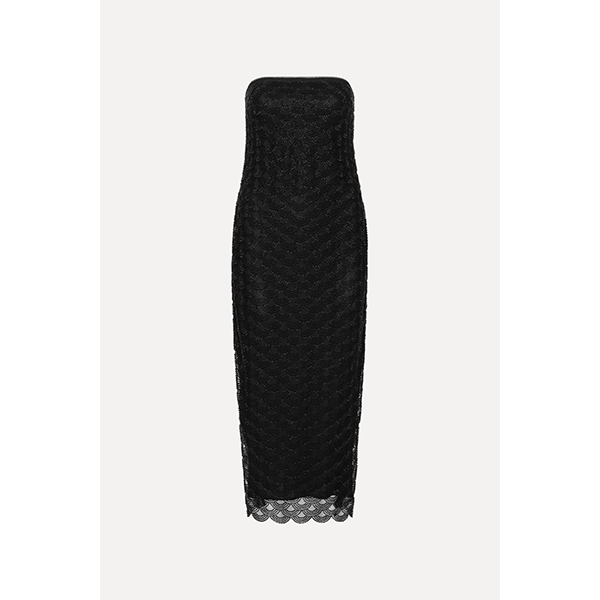 Sequins Midi Tube Dress Black
