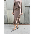 Hana Satin Skirt Light Brown