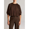 Gathered Cape Bubble Blouse Pinewood
