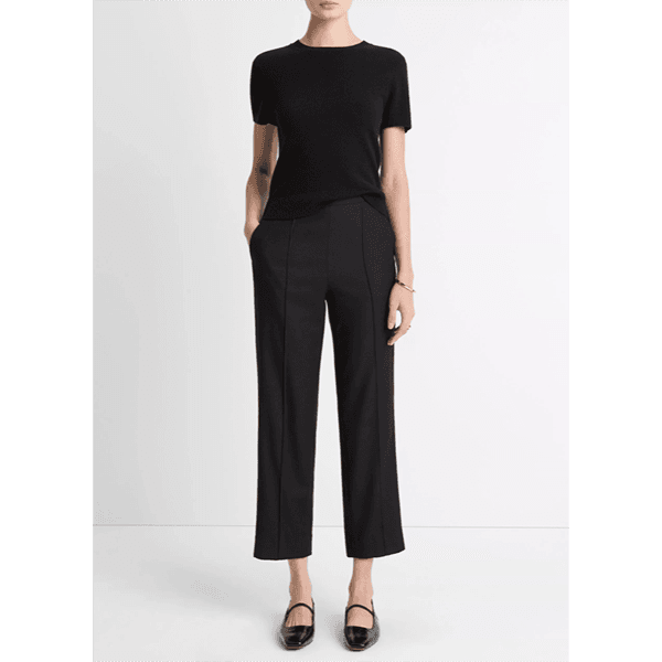 Mid Rise Wool Blend Easy Pull On Black