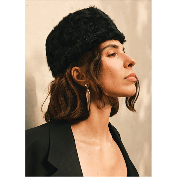 Alessia Shearling Hat Black