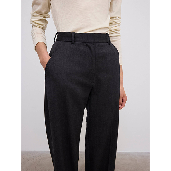 Tapered Wool Trouser Antracite Grey