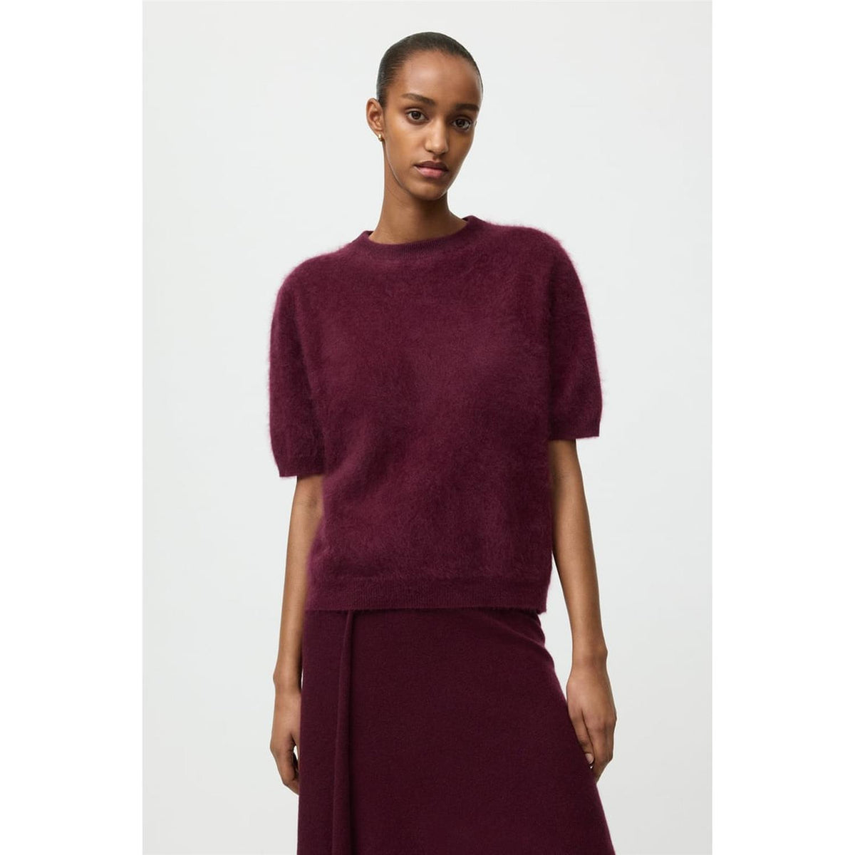 Brushed Short Sleeve Bordeaux