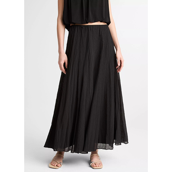 Crinkled Maxi Skirt Black