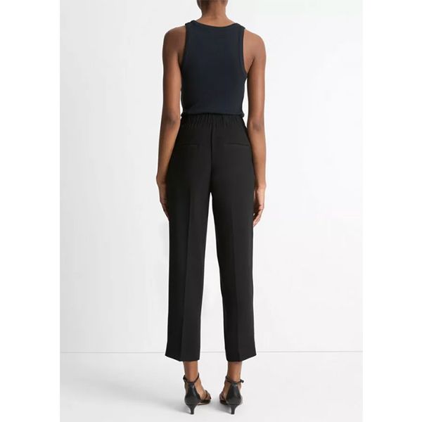 Mid Rise Tapered Pull on Pant black