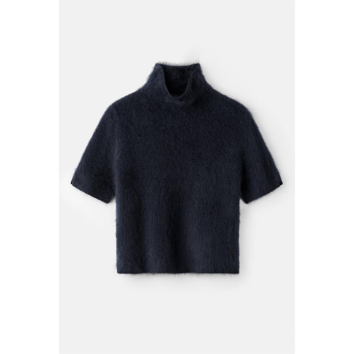 Brushed Short Sleeve Turtleneck Navy