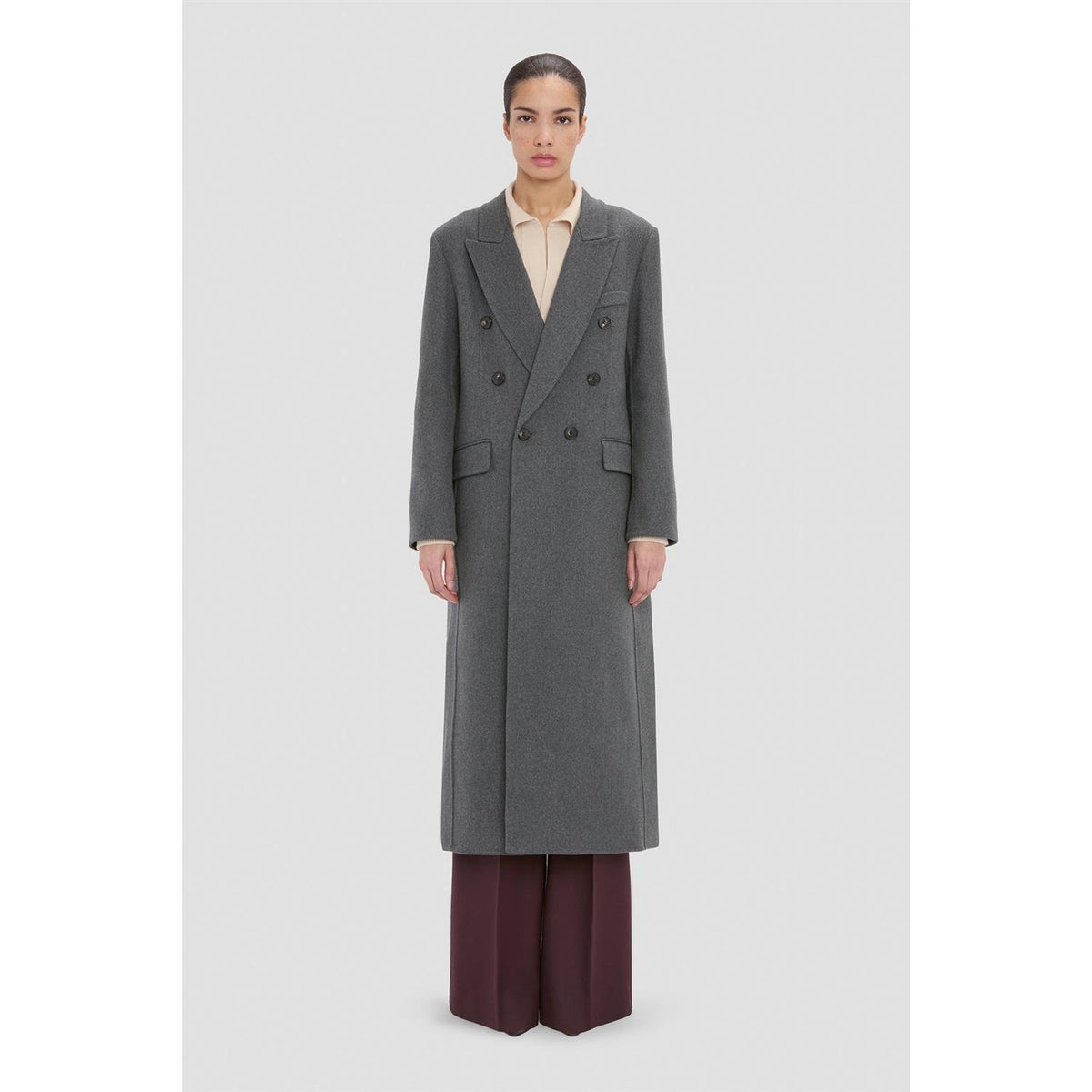Double Faced Overcoat Dark Grey Melange