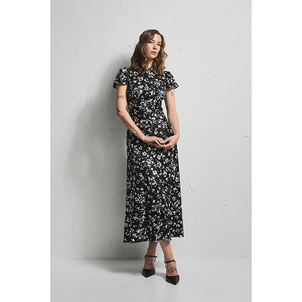 Addison Floral Dress Primrose Black