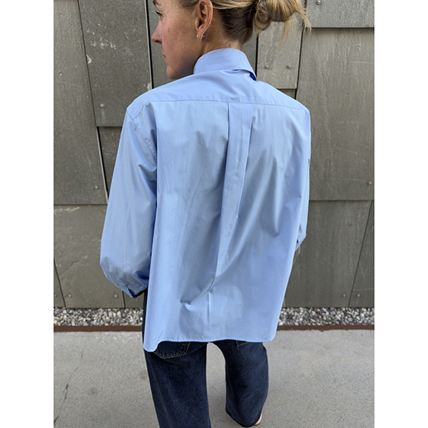 Cropped Shirt Mid Blue