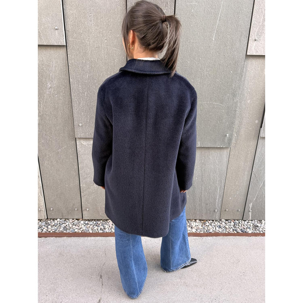 Paula Alpaca Coat Navy