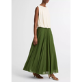 Crinkled Maxi Skirt Herb