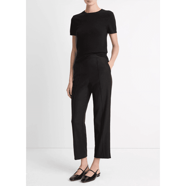 Mid Rise Wool Blend Easy Pull On Black