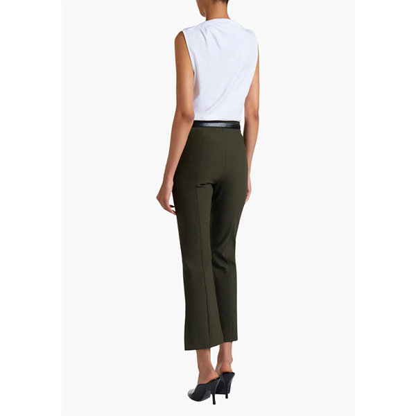 Miki Mid Rise Crop Flare Side Split Hem Dark Thyme