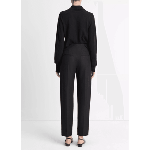 High Waist Tailored Carrot Trouser Black