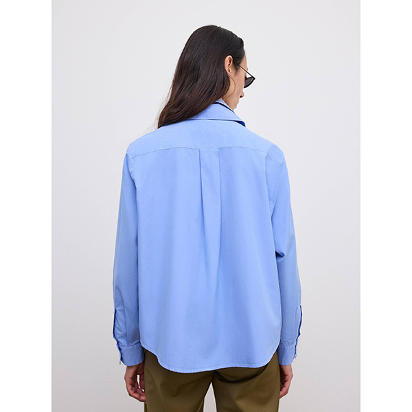 Cropped Shirt Mid Blue