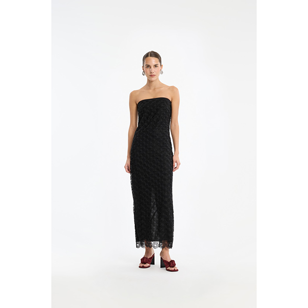 Sequins Midi Tube Dress Black