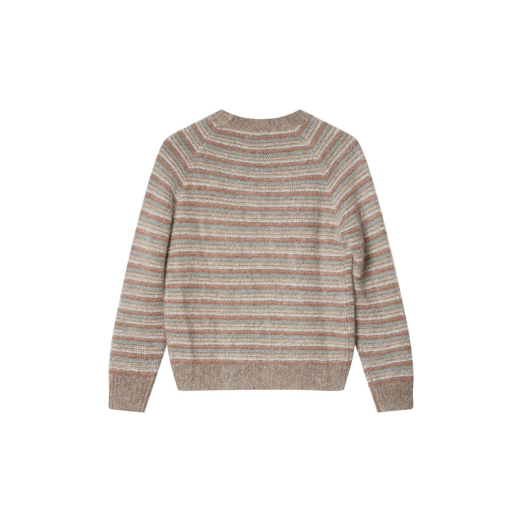 Maddox Stripe Sweater Brown Melange Combo
