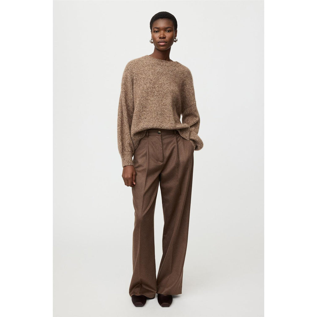 Marled Relaxed Fit Crewneck Brown Melange