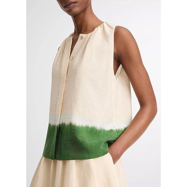 Dip Dye A-line Slvls Top Porcelain/Herba
