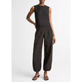 High Waist Pintuck Wide Leg Black