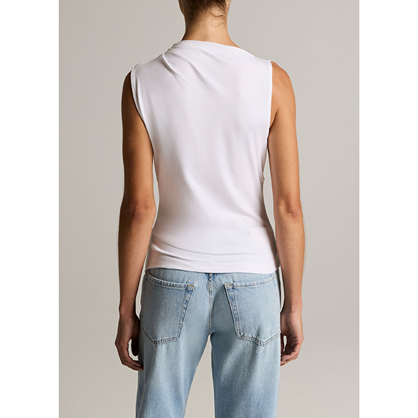 Slvless Draped Top Optic White