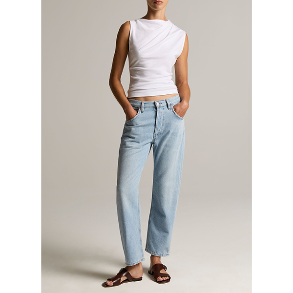 Slvless Draped Top Optic White