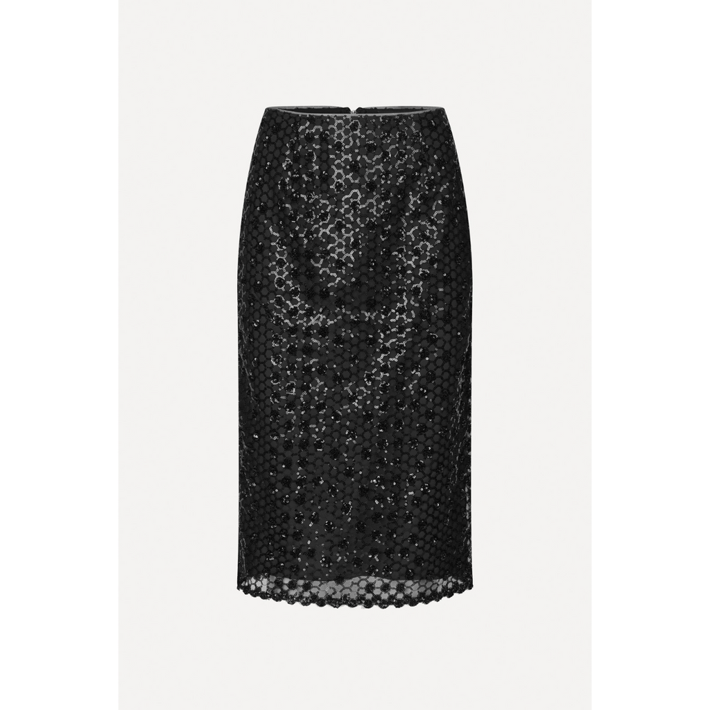 Sequins Midi Skirt Black