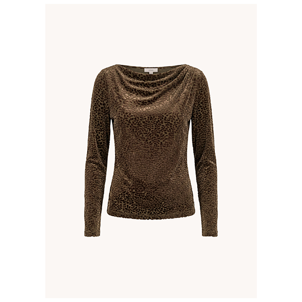 Velour Burnout Draped Top Cypress