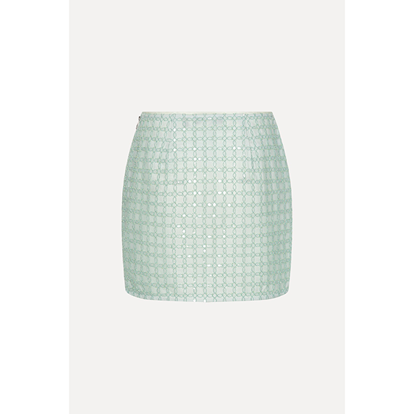 Beaded Mini Skirt Ice Flow