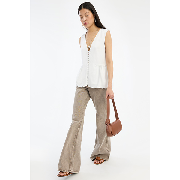 Flared Highwaisted Jeans Driftwood