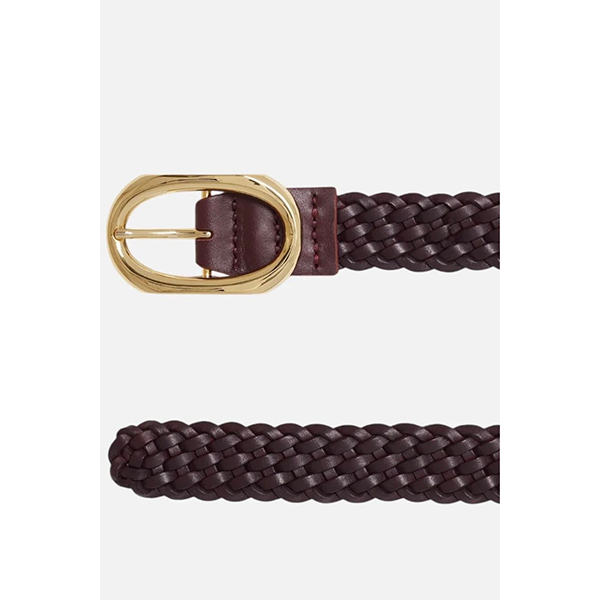 Signature Link Belt Braided Fig