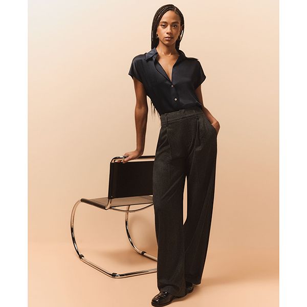 Cap Slv Ruched Bk Blouse Black
