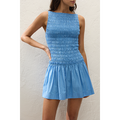 Maria Mini Dress Mico Pinstripe Azul