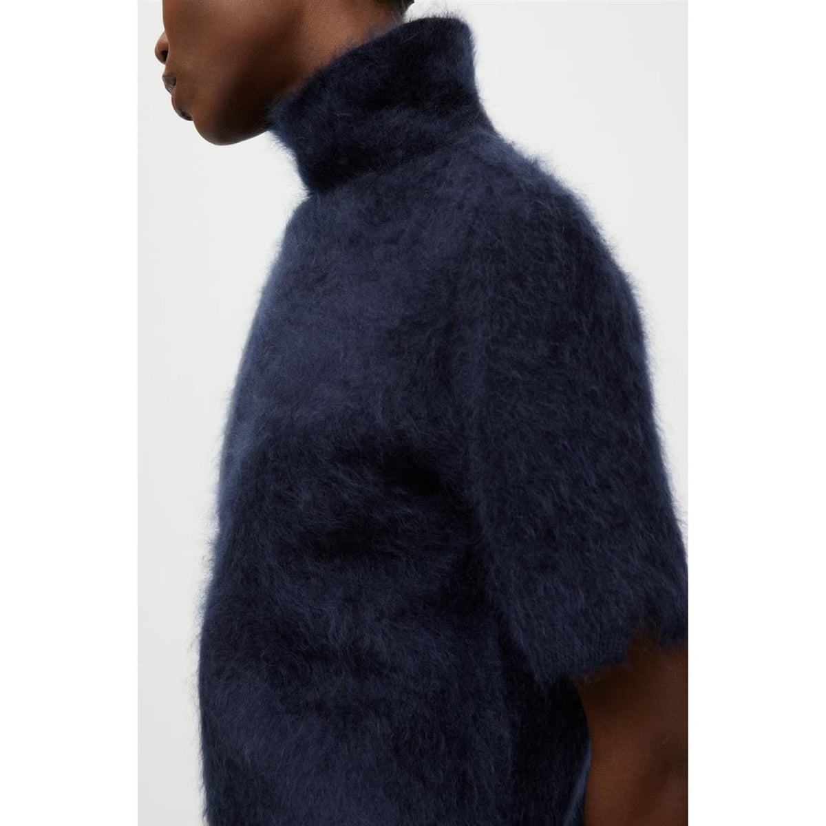 Brushed Short Sleeve Turtleneck Navy