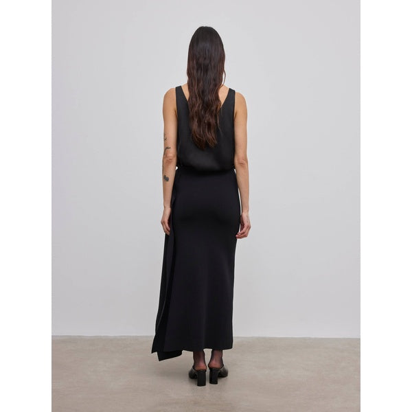 Draped Knit Skirt Black