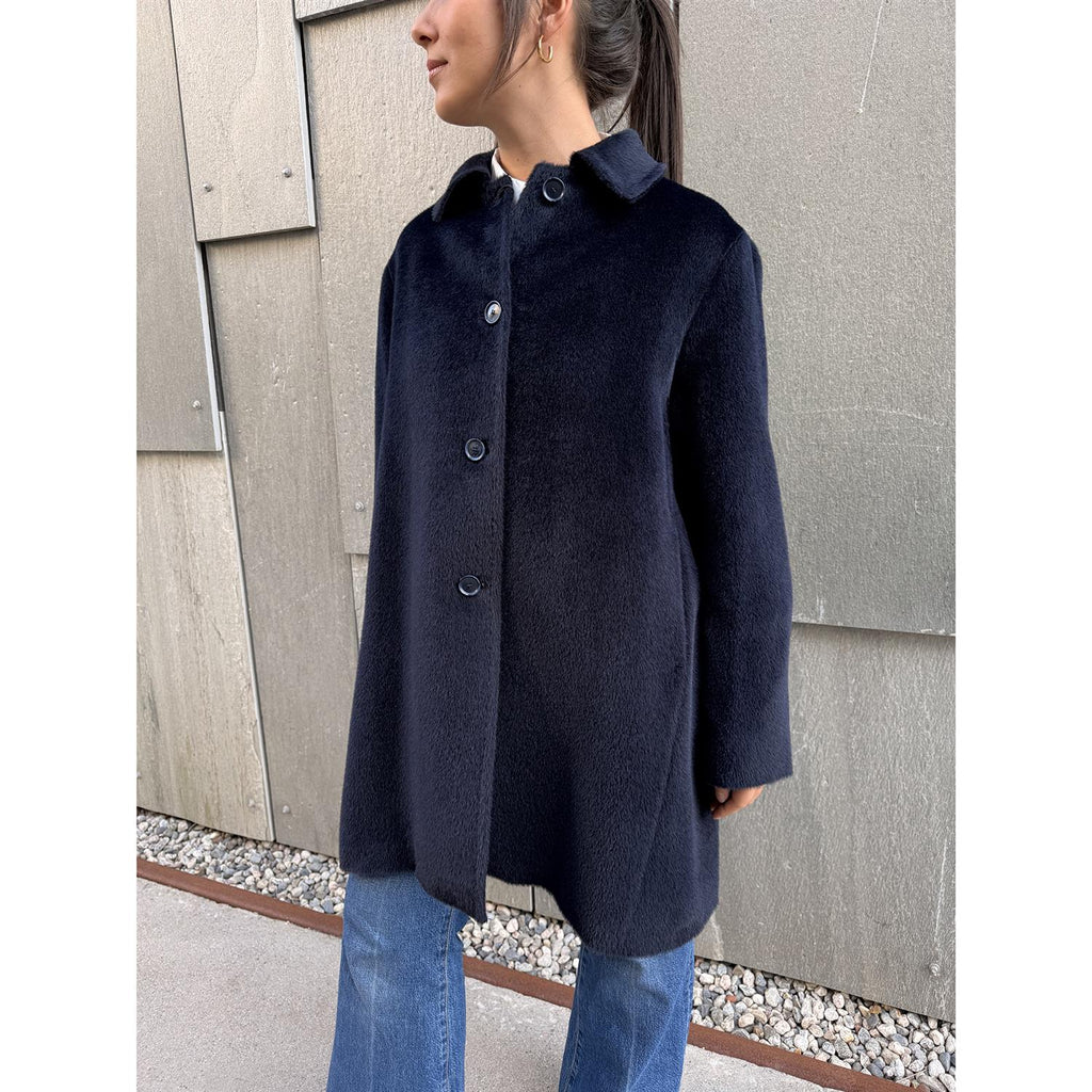 Paula Alpaca Coat Navy