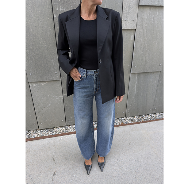 Fitted Wool Blazer Black