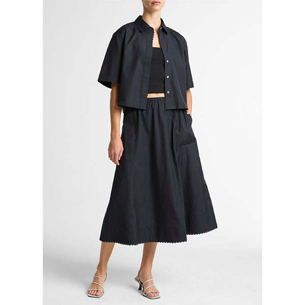 Scallop Detail Midi Skirt Eclipse