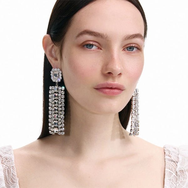 Multi Crystal Droplet Earrings