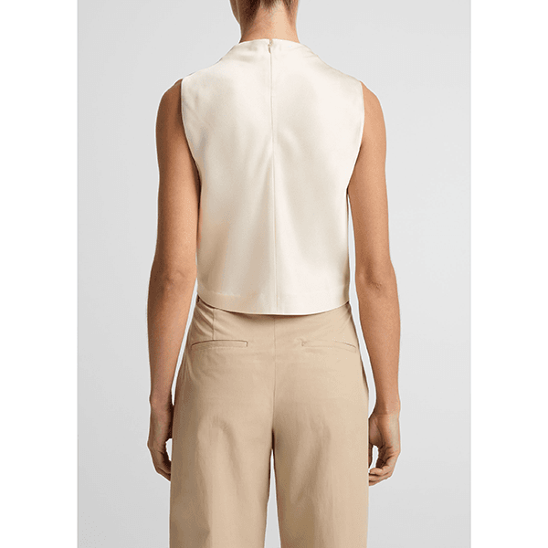 Cropped Cowl Nk Top Flax