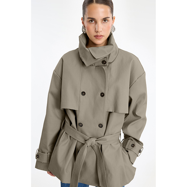 Short Trench Coat Aluminum