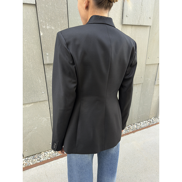 Fitted Wool Blazer Black